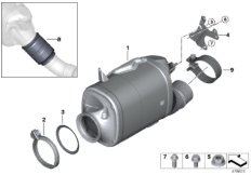 Катализатор/сажевый фильтр для BMW G05 X5 30dX B57 (схема запасных частей)