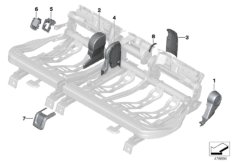 Накладки подушки заднего сиденья для BMW F60 Cooper D B47B (схема запасных частей)