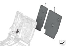 Накладки спинки заднего сиденья для BMW F60 Cooper D B47B (схема запасных частей)