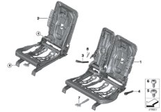 Каркас подушки сиденья пов.комф.Зд для MINI F60 Cooper SD ALL4 B47D (схема запасных частей)