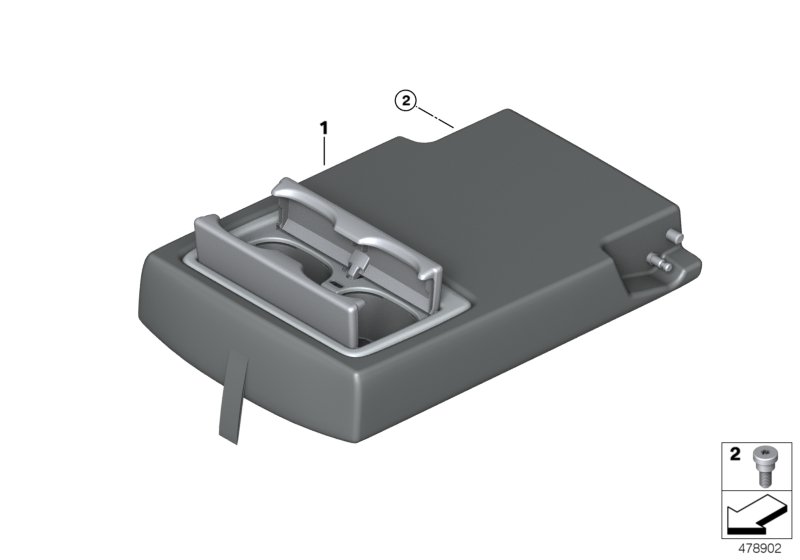 Средний подлокотник сиденья Зд для MINI F60 One B38 (схема запчастей)