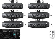 Блок переключателей в центр.консоли для BMW F55 One First B38B (схема запасных частей)