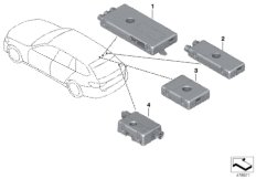 Детали системы антенн для BMW G31 530d B57 (схема запасных частей)
