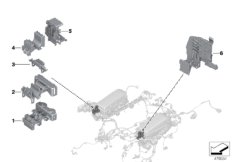 Крепежные детали жгут проводов для BMW RR31 Cullinan N74L (схема запасных частей)