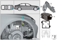 Реле электровентилятора двигателя K5 для BMW G30 530i B46 (схема запасных частей)