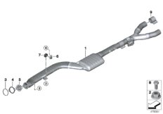 Катализатор/передний доп.глушитель для BMW G12 750LdX B57S (схема запасных частей)