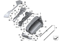 Чемодан нижняя часть для MOTO K48 K 1600 GT 17 (0F01, 0F11) 0 (схема запасных частей)