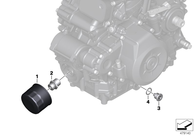 Масляный фильтр для BMW K03 G 310 R (0G01, 0G11) 0 (схема запчастей)