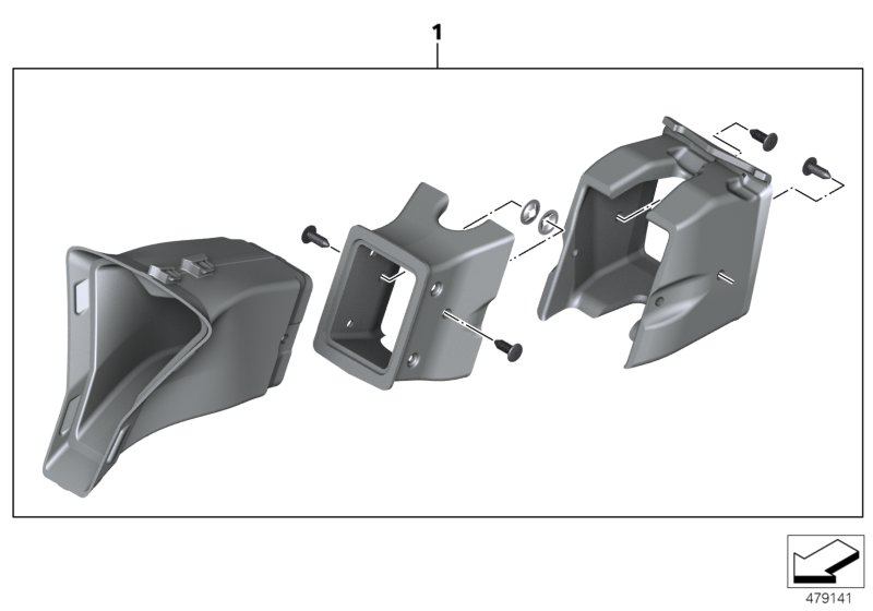 Глушитель шума всасывания / воздуховод для BMW K46 S 1000 RR 17 (0D50, 0D60) 0 (схема запчастей)