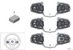 Переключатель рулевого колеса M-Sport для BMW G30 540i B58 (схема запасных частей)