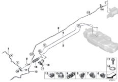 Топливопроводы/топливный фильтр для BMW M13 Zinoro 60H/100H B38X (схема запасных частей)
