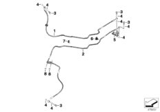 Трубопроводы тормозного привода Пд для BMW K03 G 310 R (0G01, 0G11) 0 (схема запасных частей)