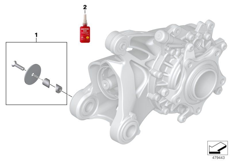 Кожух опоры конической передачи Machined для BMW K22 R nineT Pure (0J11, 0J13) 0 (схема запчастей)