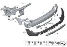 Облицовка Зд для MINI F60 Cooper S ALL4 B46 (схема запасных частей)