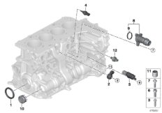 Блок цилиндров/дополнительные элементы для BMW F22N 230i B48 (схема запасных частей)