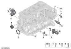 Блок цилиндров/дополнительные элементы для BMW F48 X1 20iX B48C (схема запасных частей)