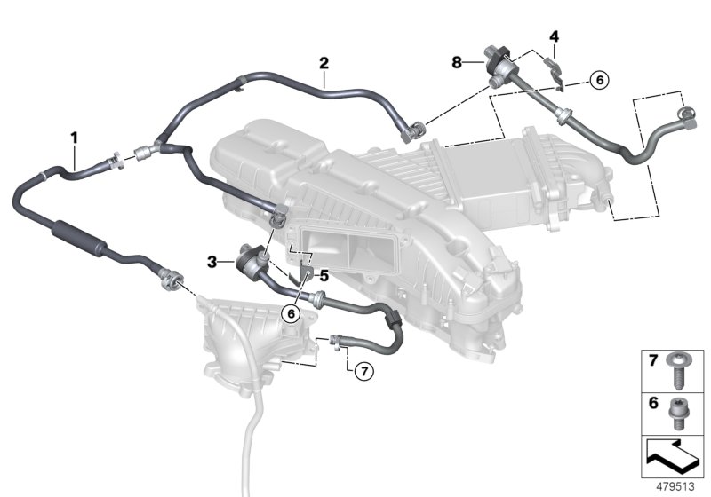 Клапан вентиляции топливного бака для BMW RR11 Phantom N74L (схема запчастей)