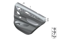 Обшивка двери Зд для BMW F15 X5 50iX 4.0 N63N (схема запасных частей)