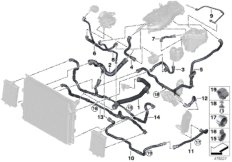 Шланги системы охлаждения для BMW F33N 430i B46 (схема запасных частей)