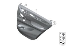 Обшивка двери Зд для BMW F85 X5 M S63R (схема запасных частей)