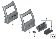 Доп.элементы центральной консоли Зд для BMW F31 335i N55 (схема запасных частей)