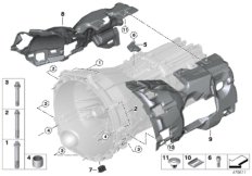 Крепление/дополнит.элементы КПП для BMW G01 X3 18d (TX15) B47 (схема запасных частей)