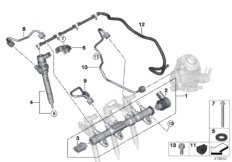 Ресивер/инжектор/провод для BMW F21N 118dX B47 (схема запасных частей)