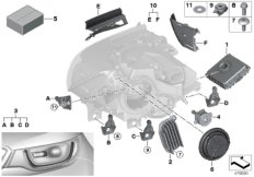 Детали светодиодной фары для BMW I01 i3 94Ah Rex IB1 (схема запасных частей)