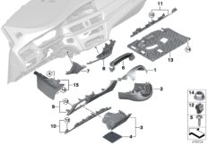 Доп.элементы панели приборов Нж. для BMW M13 Zinoro 60H/100H B38X (схема запасных частей)