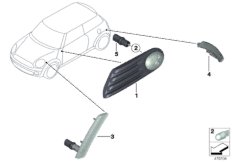 Указатель поворота/боковой габар.фонарь для BMW R58 Coop.S JCW N18 (схема запасных частей)