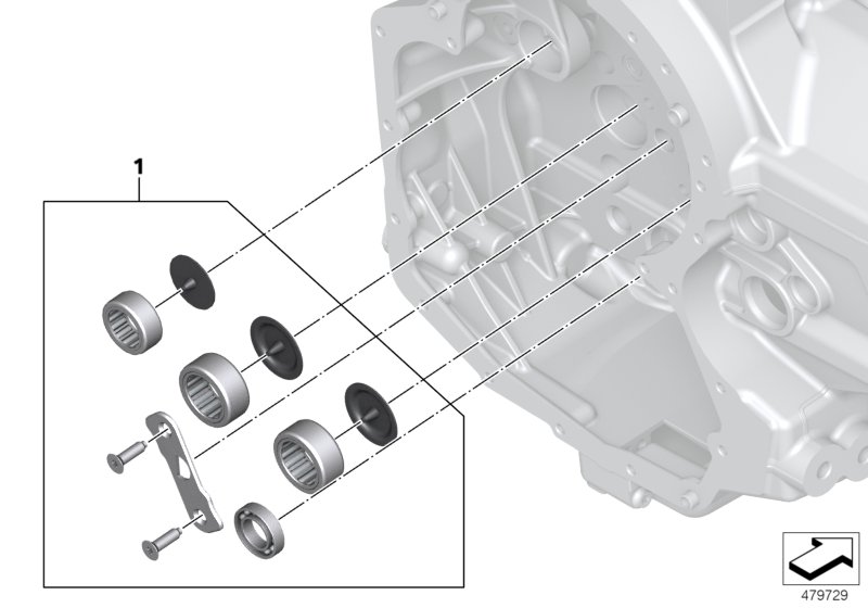 Комп.опор коробка передач стор.двигателя для BMW K50 R 1250 GS 19 (0J91, 0J93) 0 (схема запчастей)