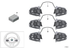 Переключатель рулевого колеса M-Sport для BMW G12 750Li N63R (схема запасных частей)
