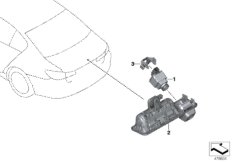 Видеокамера заднего хода для BMW G30 530iX B48 (схема запасных частей)