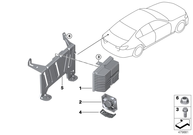 Усилитель/кронштейн для BMW G32 630i B48D (схема запчастей)
