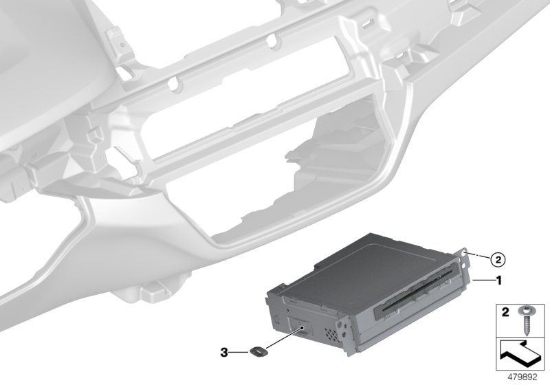 Базовое головное устройство Media2 для BMW G30 530eX B48X (схема запчастей)