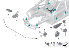 Электрические детали НПБ для BMW G12 750LiX 4.0 N63R (схема запасных частей)