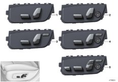 Кнопка регулировки сиденья водителя для BMW G30 525d B47 (схема запасных частей)