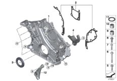 Корпус блока ГРМ Нж для BMW G12 M760LiX N74B (схема запасных частей)