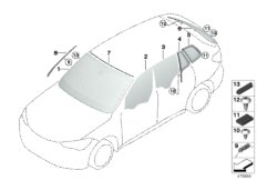 Остекление для BMW M13 Zinoro 60H/100H B38X (схема запасных частей)