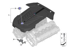 Звукоизоляционный кожух двигателя для BMW G12 M760LiX N74B (схема запасных частей)