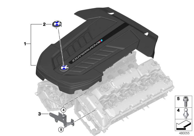 Звукоизоляционный кожух двигателя для BMW G12N M760LiX N74L (схема запчастей)