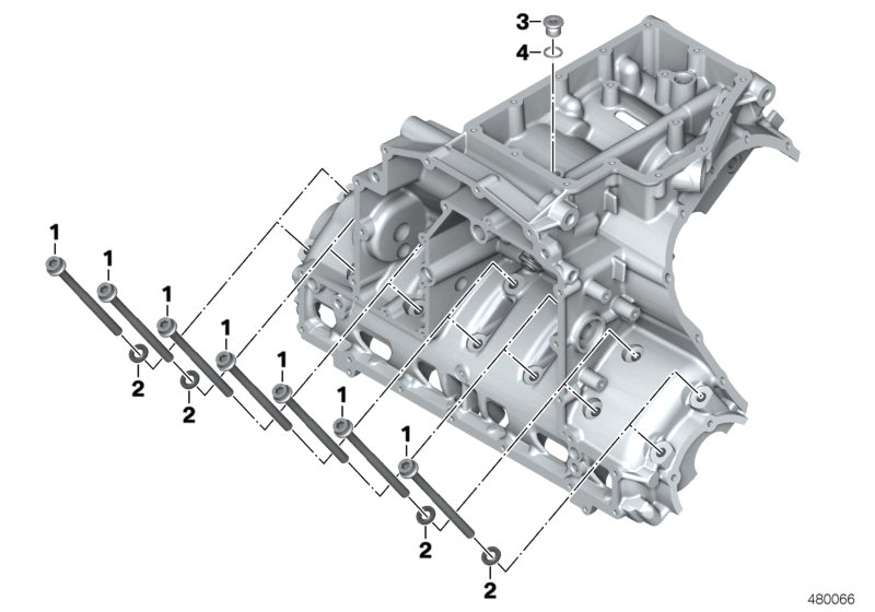 Привинч.картера двигателя нижняя часть для BMW K48 K 1600 GTL Excl. (0603, 0613) 0 (схема запчастей)