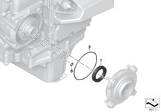 Картер КПП/вспом.оборуд./уплотнители для BMW K48 K 1600 GTL 17 (0F02, 0F12) 0 (схема запасных частей)