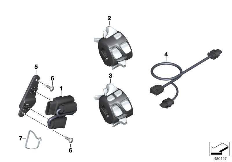 Переходный провод выключателя для BMW K48 K 1600 GTL (0602, 0612) 0 (схема запчастей)