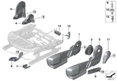 Сиденье Пд накладки сиденья для BMW F48 X1 20dX B47 (схема запасных частей)