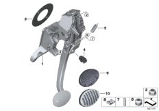 Педальный механизм АКПП для BMW F54N Cooper SD ALL4 B47D (схема запасных частей)