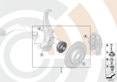 Рем.комплект ступицы переднего колеса для BMW F11 535i N55 (схема запасных частей)
