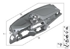 облицовка панели приборов для BMW G30 530i B48D (схема запасных частей)
