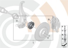 Рем.комплект ступицы переднего колеса для BMW F25 X3 28iX N52N (схема запасных частей)