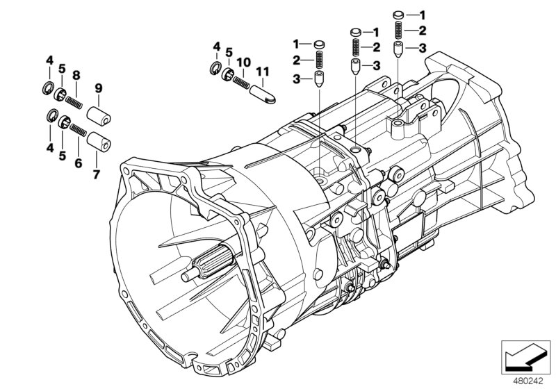 GS5-39DZ-Allrad innere Schaltungsteile для BMW E46 330xd M57 (схема запчастей)